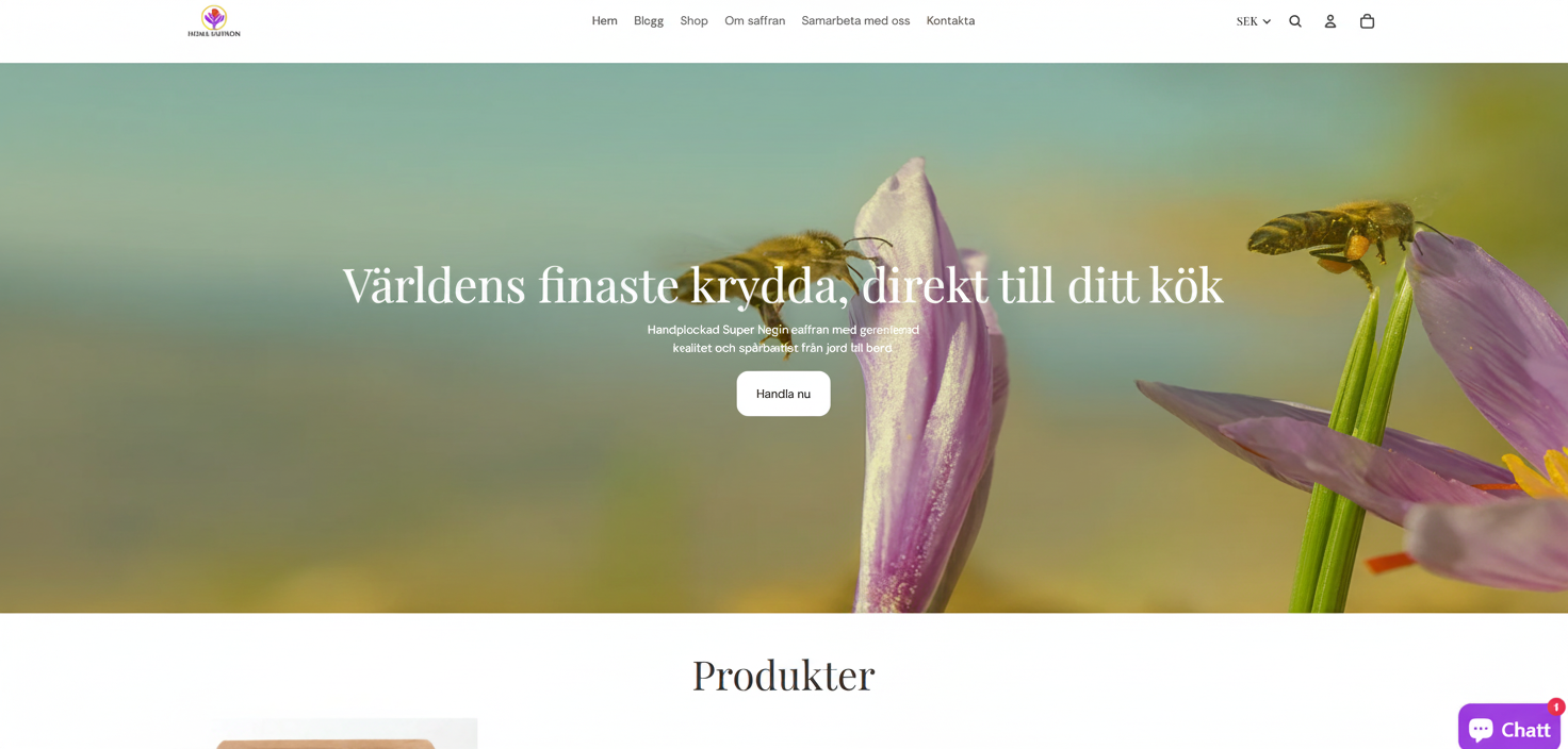 Homa Saffron - Premium handplockad saffran e-handelssajt
